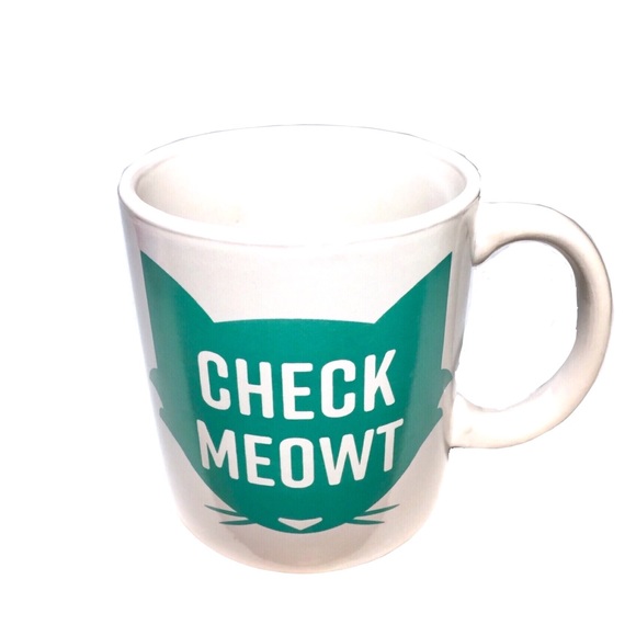 New “Check Meowt” Ceramic Cat Mug - Picture 2 of 6